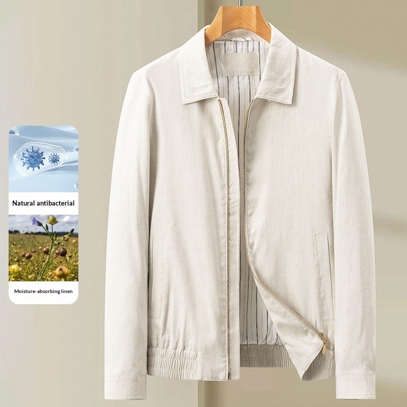 Chaqueta de Lino con Solapa para Hombre | Ligera y Elegante | Primavera-Verano 2026 - Imagen 4