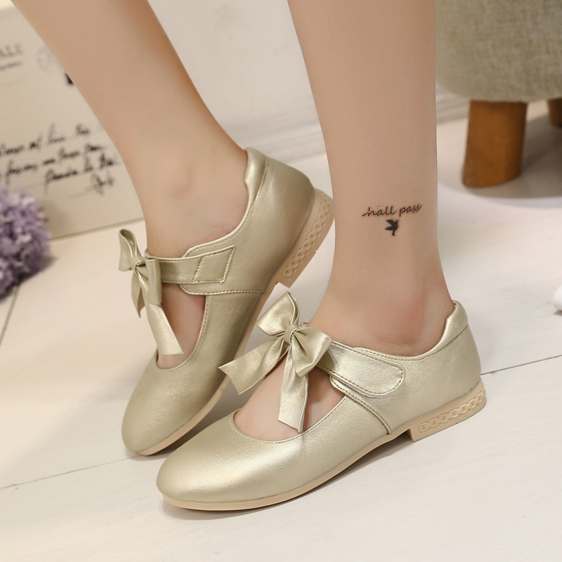 Zapatos de Princesa con Lazo para Niña | Dorados | Tallas 26-36 | Elegantes para Comunión y Bodas | TiendasFR