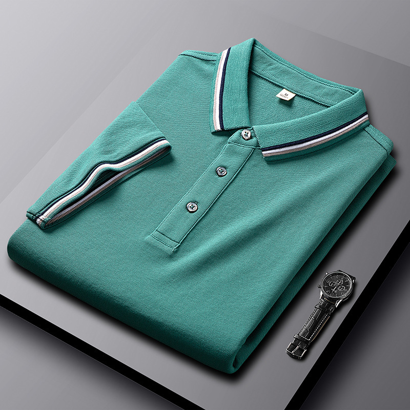 Polo de Manga Corta con Cuello Vuelto para Hombre | Negro Clásico y Versátil - Imagen 3