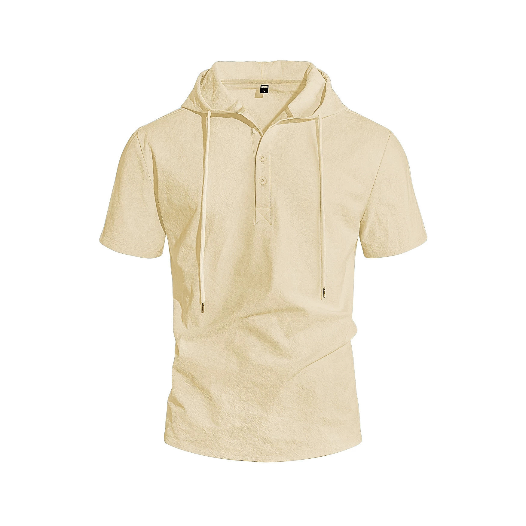 Camisa de Lino de Manga Corta para Hombre | Fresca y Ligera en Albaricoque - Imagen 5