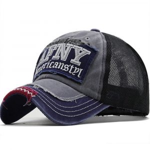 Gorra de Béisbol Retro Americana con Patchwork | Visera de Malla Transpirable
