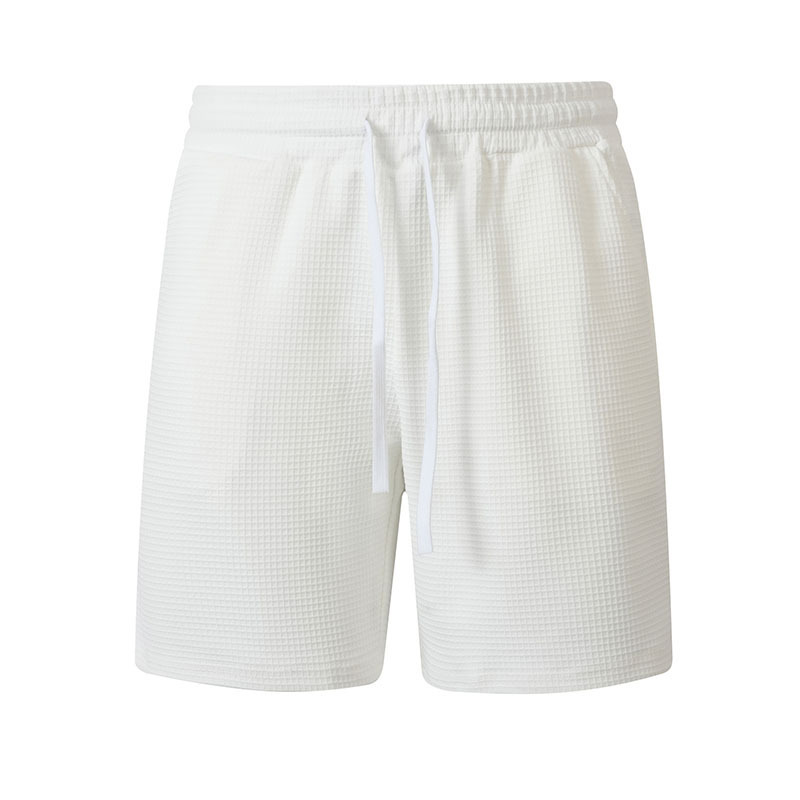 Shorts Informales con Tejido Gofrado para Hombre | Bolsillos con Cordón Ajustable en Negro - Imagen 9