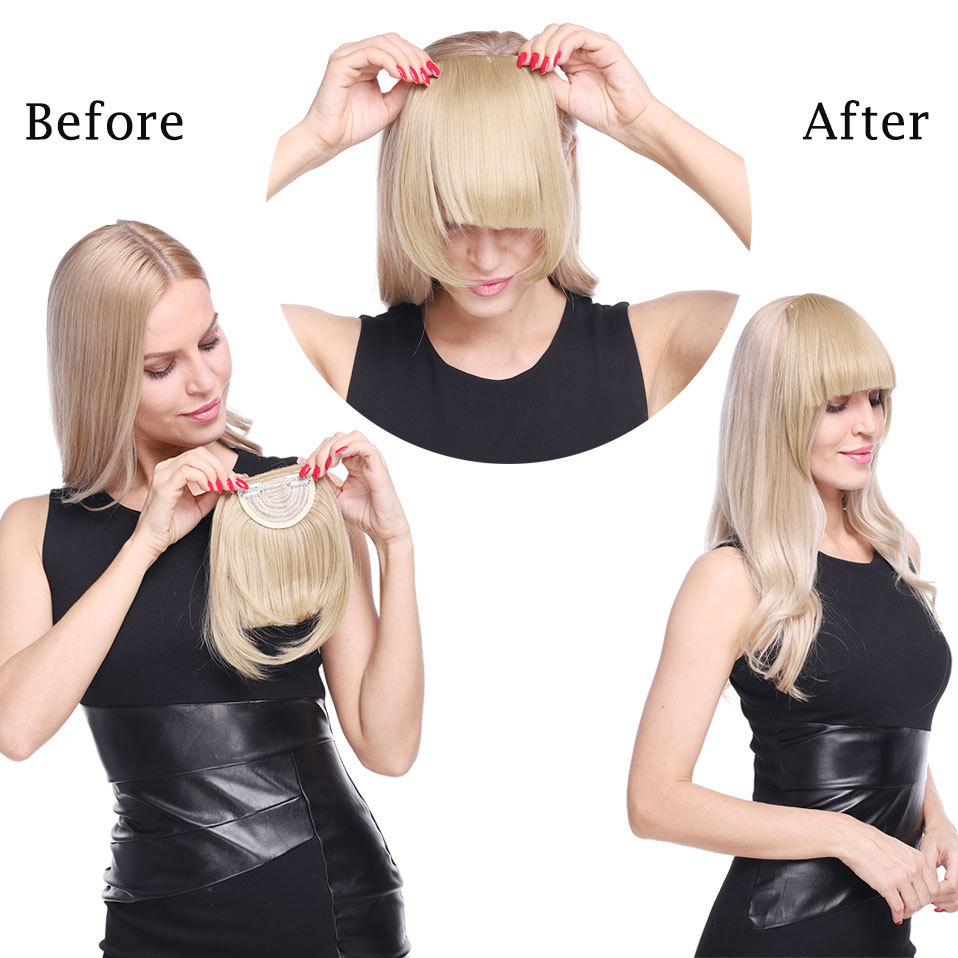 Flequillo Postizo Sintético para Mujer | Accesorio de Pelo Falso | Cambio de Look sin Cortar | Fácil de Poner | TiendasFR - Imagen 4