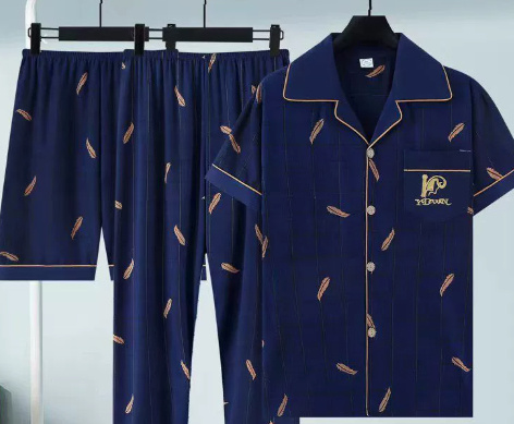 Conjunto de Pijama de Algodón Puro 3 Piezas para Hombre | Cómodo y Transpirable | Múltiples Tallas - Imagen 2