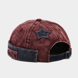 Sombrero Vintage con Bordes Deshilachados y Parche de Estrella | Unisex Verano