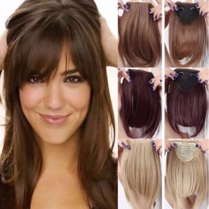 Flequillo Postizo Sintético para Mujer | Accesorio de Pelo Falso | Cambio de Look sin Cortar | Fácil de Poner | TiendasFR