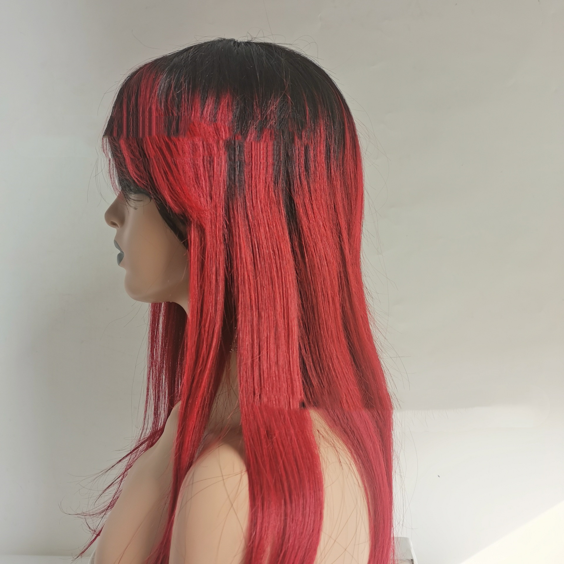 Peluca de Cabello Humano | Mecanismo de Fijación | Color Rojo | 10-26 Pulgadas | Natural y Versátil | TiendasFR - Imagen 2