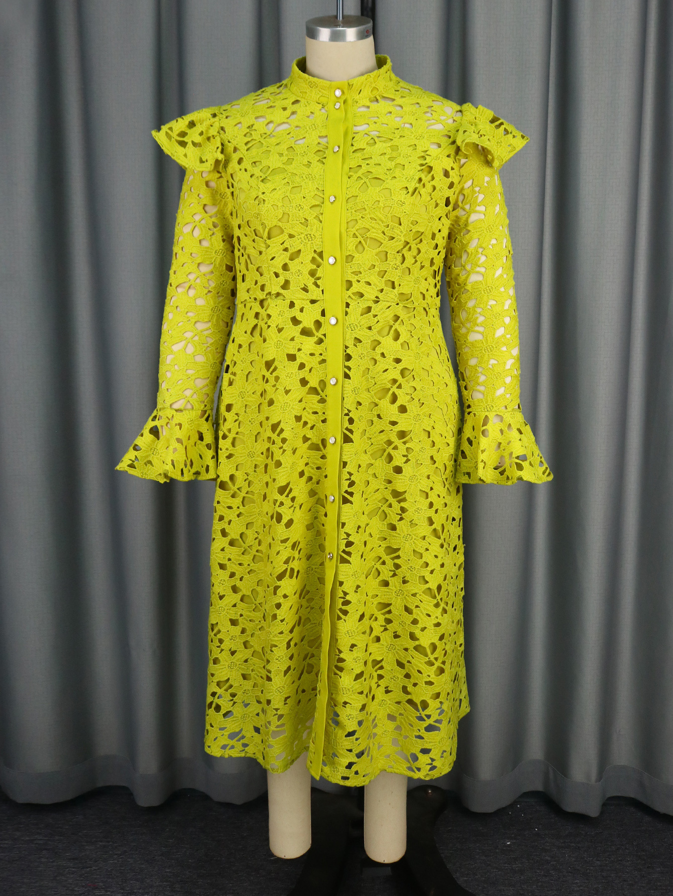Conjunto de Chaqueta de Encaje y Vestido Interior | Cuello Tortuga Elegante | Azul Oscuro Eventos - Imagen 2
