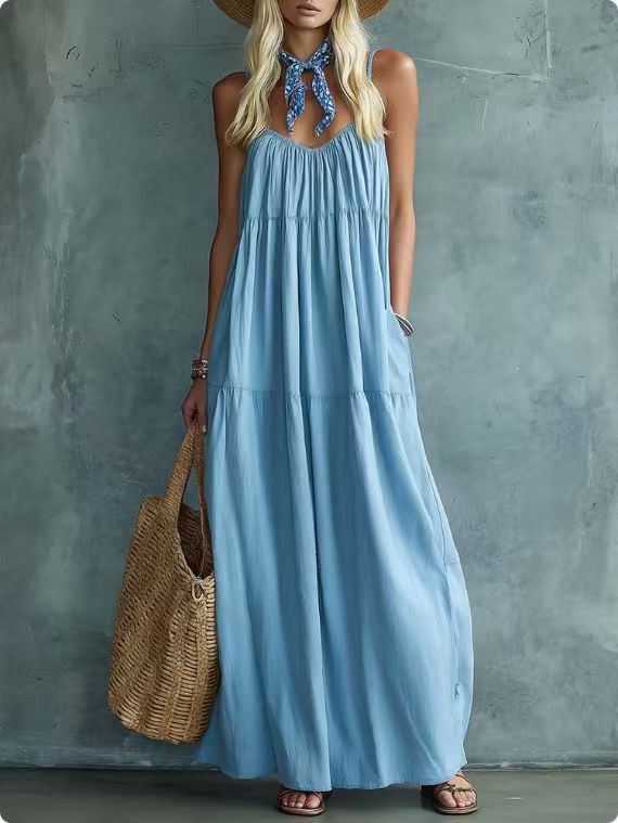 Vestido Largo de Verano Sin Mangas con Tirantes | Elegante de una Sola Pieza | Moda 2026 - Imagen 4