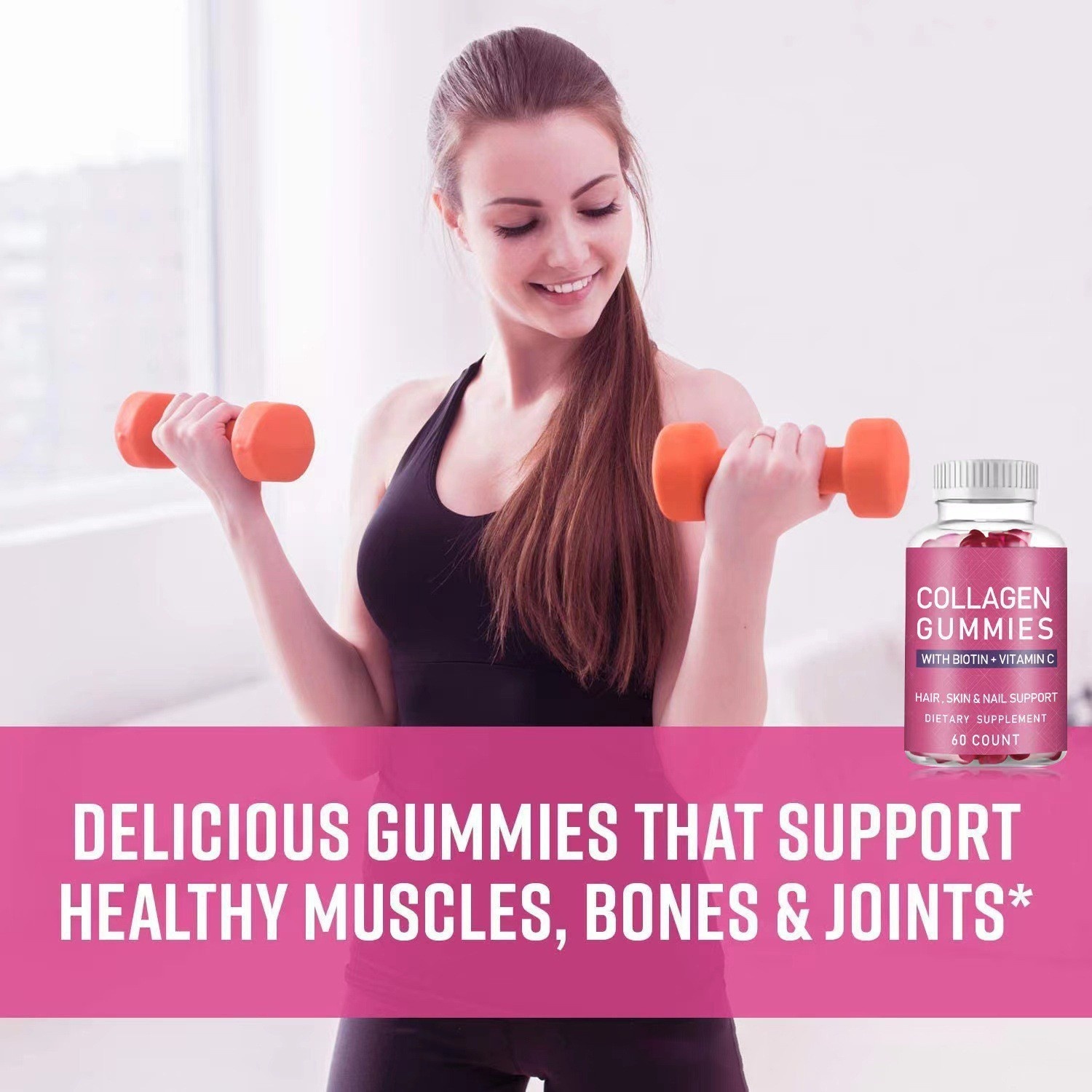 Gomitas de Colágeno y Biotina | Piel, Cabello y Uñas | Fórmula Extra Strength con Vitaminas | 60 Gominolas | TiendasFR - Imagen 2