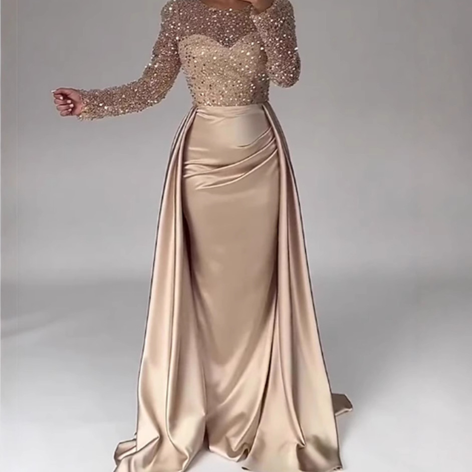 Vestido de Noche con Lentejuelas | Elegante y Glamuroso | Negro para Bodas y Eventos