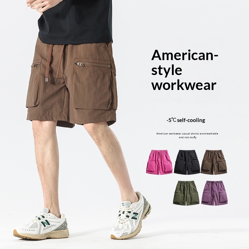 Shorts de Trabajo de Seda de Hielo para Hombre | American Workwear Ligero para Verano