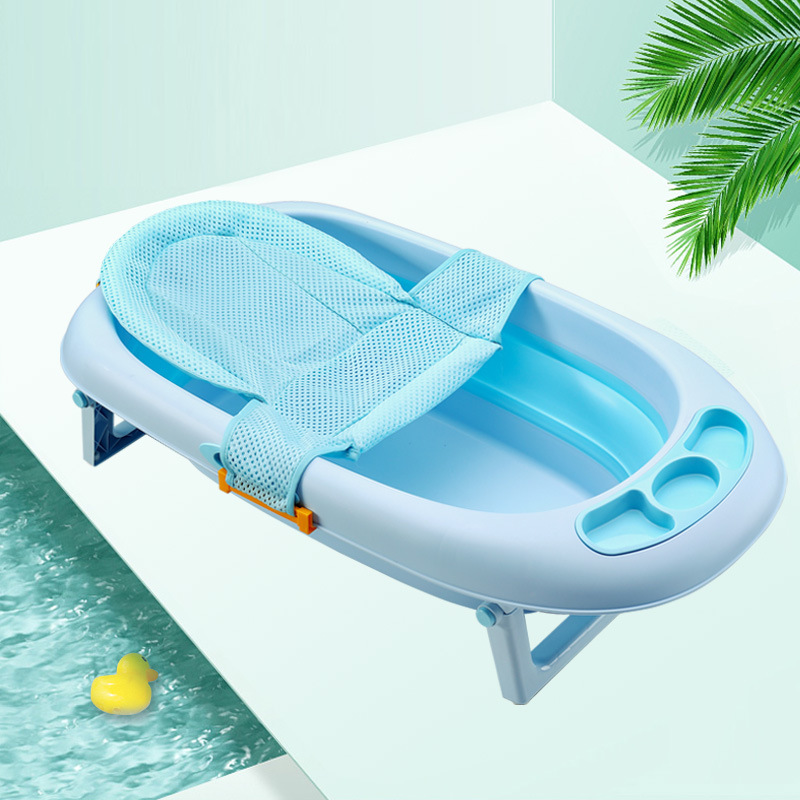 Bañera Plegable para Bebé | Azul | Cama de Baño Antideslizante | Portátil y Segura para Recién Nacidos | TiendasFR - Imagen 2
