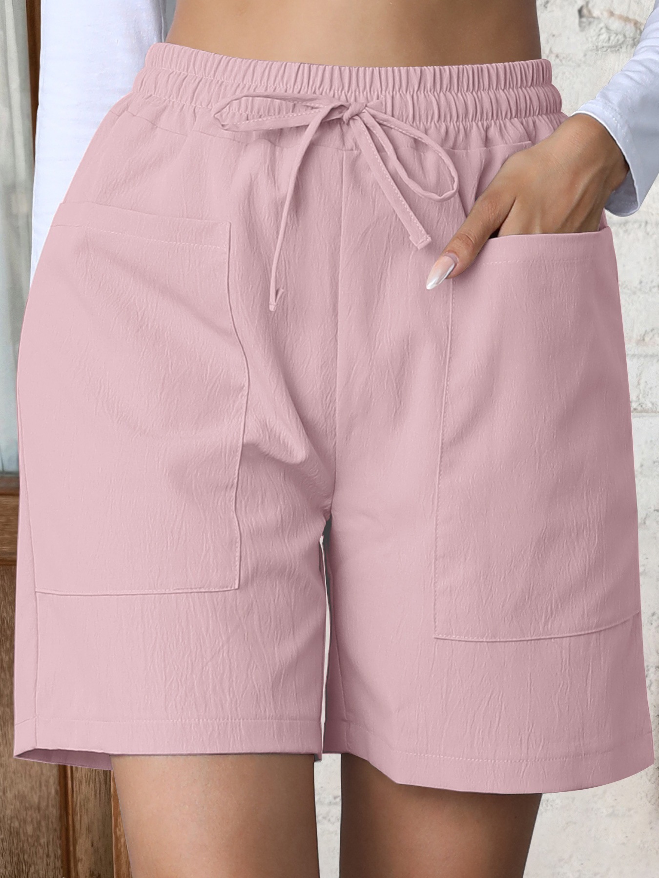 Shorts de Lino de Corte Holgado con Bolsillos | Frescos y Cómodos para Verano | Mujer 2026 - Imagen 10