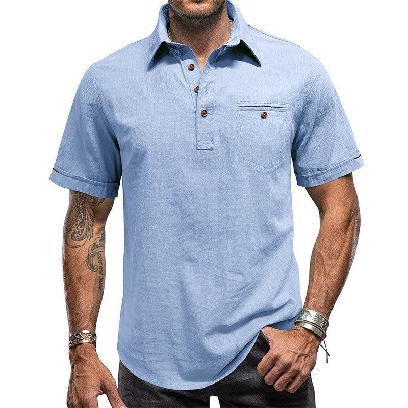 Camisa Hawaiana de Manga Corta para Hombre | Verde Militar para Playa y Verano - Imagen 6