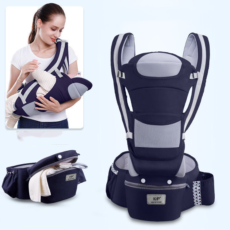 Portabebés Ergonómico 3 en 1 | Canguro Frontal y Espalda | Azul | Para Bebés 0-24 Meses | TiendasFR