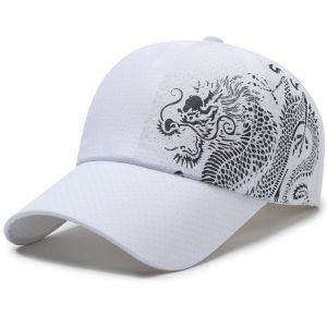 Gorra de Béisbol con Estampado de Dragón de Malla | Unisex Transpirable Verano