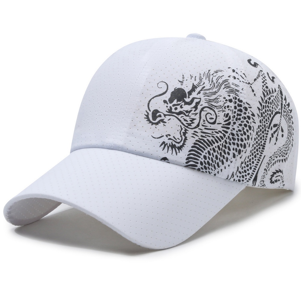 Gorra de Béisbol con Estampado de Dragón de Malla | Unisex Transpirable Verano