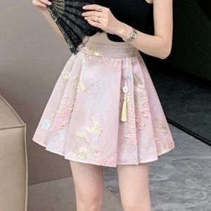 Falda de Satén Estilo Chino para Mujer | Elegante y Sofisticada | Moda Oriental 2026