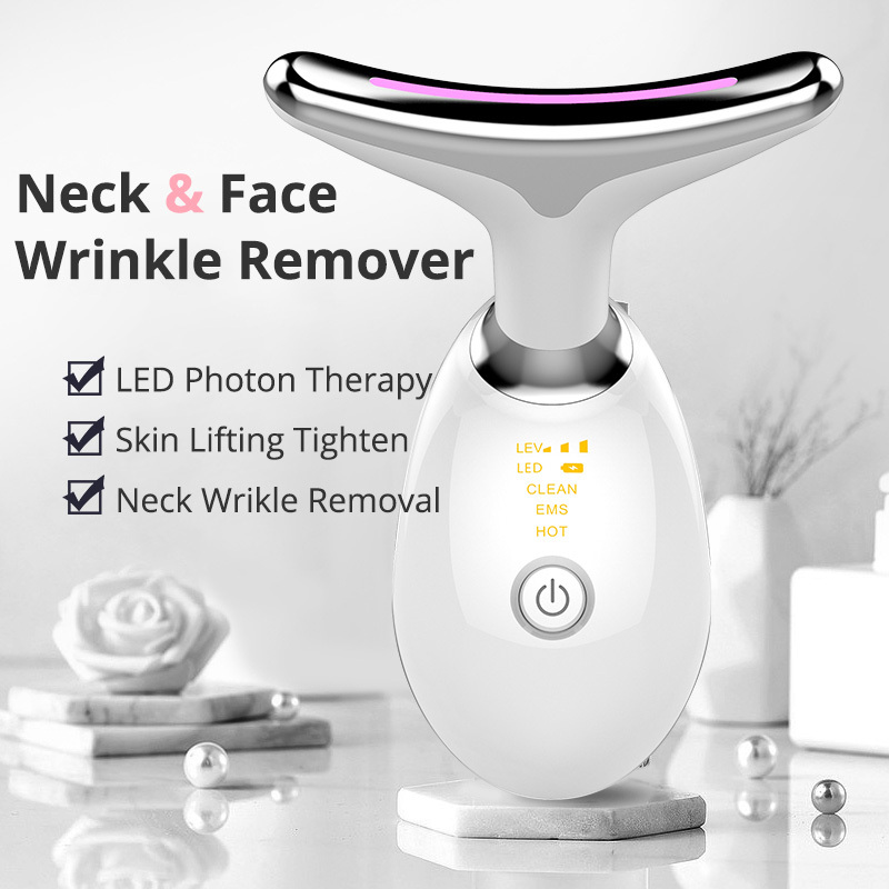 Masajeador Facial Eléctrico EMS con Calor y LED | Reafirmante y Antiarrugas | Cuidado Facial Profesional | TiendasFR