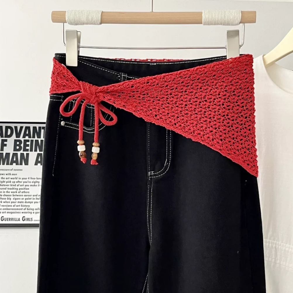 Chal Triangular de Punto Calado para Mujer | Bufanda Ligera Verano | Accesorio Elegante - Imagen 10