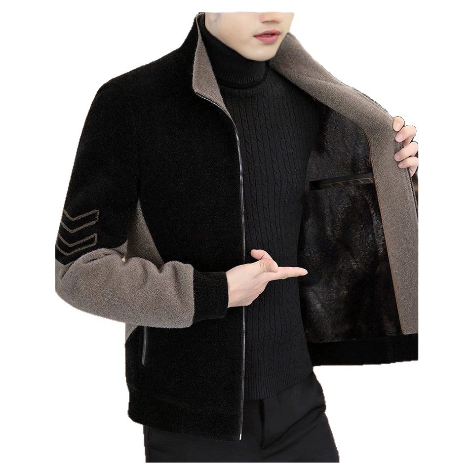 Chaqueta con Cuello Alto y Forro Polar para Hombre | Tejido Grueso para Otoño e Invierno - Imagen 8