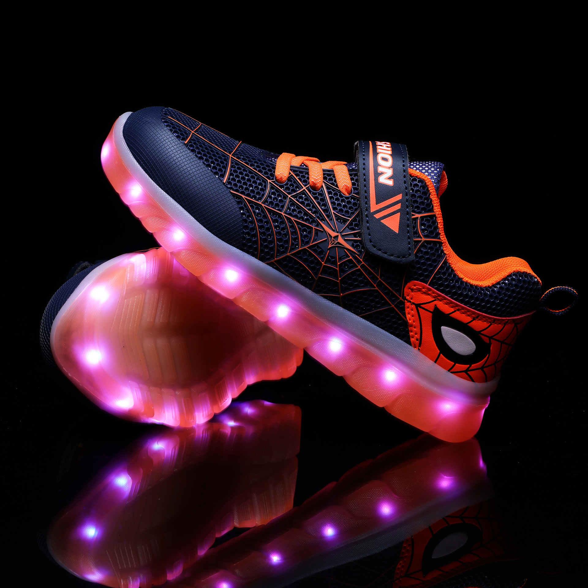 Zapatillas LED Recargables por USB para Niño | Negras | Tallas 26-37 | Luces Intermitentes y Velcro | TiendasFR - Imagen 5