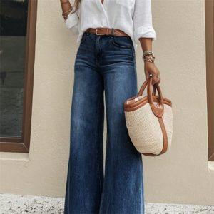 Jeans de Pierna Ancha y Tiro Alto con Efecto Arrastre | Pantalón Vaquero Estilo New York | Moda 2026