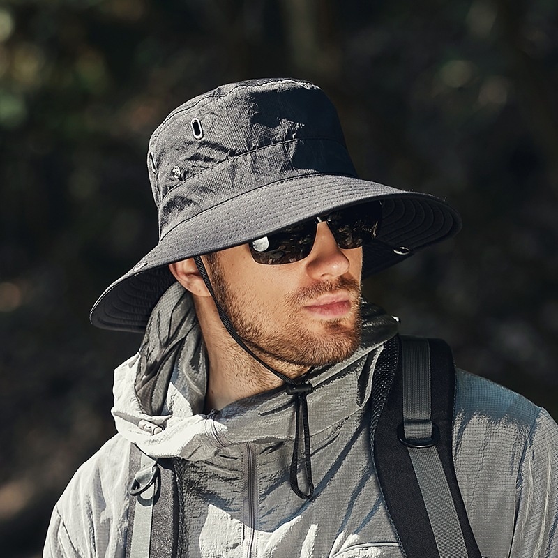 Sombrero Tipo Cubo Ajustable para Hombre | Bucket Hat Verde Militar Primavera-Verano - Imagen 8