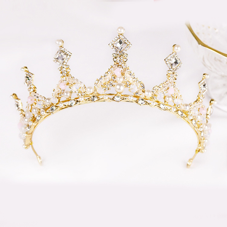 Corona Nupcial con Perlas y Diamantes | Aleación Dorada | Tiara de Novia | Accesorio Elegante | TiendasFR - Imagen 6
