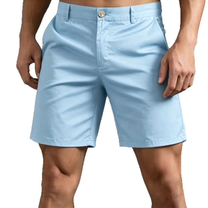 Pantalones Capri de Seda de Hielo para Hombre | Corte Recto Ajustado en Vino Tinto - Imagen 5