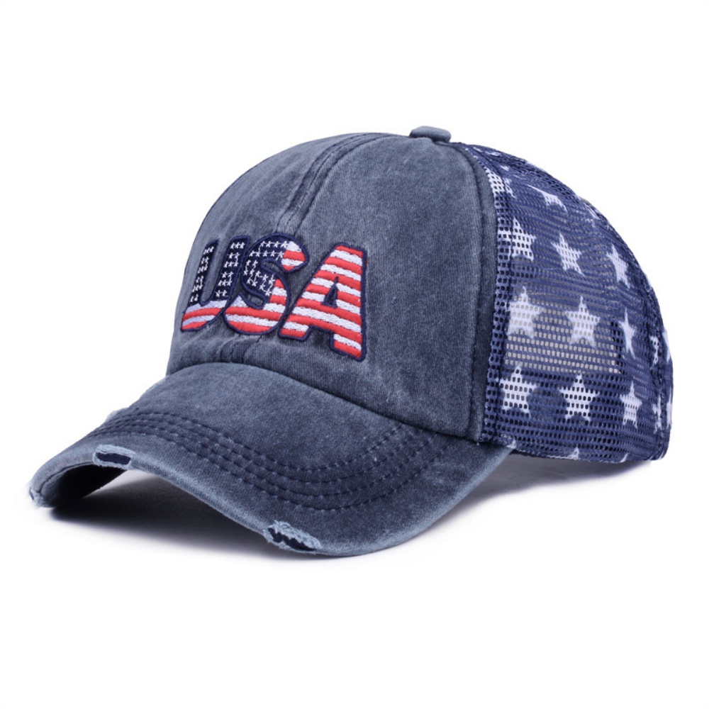 Gorra de Béisbol Vintage con Estampado de Estrellas y Bandera Americana - Imagen 6