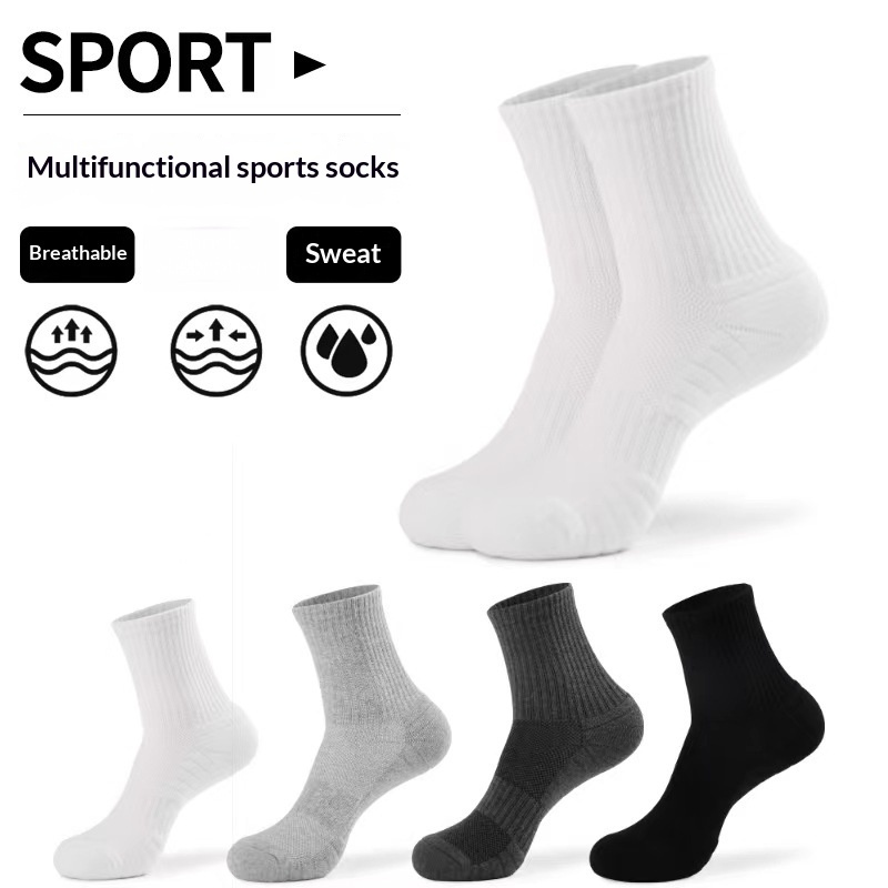 Calcetines Deportivos de Algodón Puro con Suela Reforzada | Baloncesto y Entrenamiento | Talla Única - Imagen 8