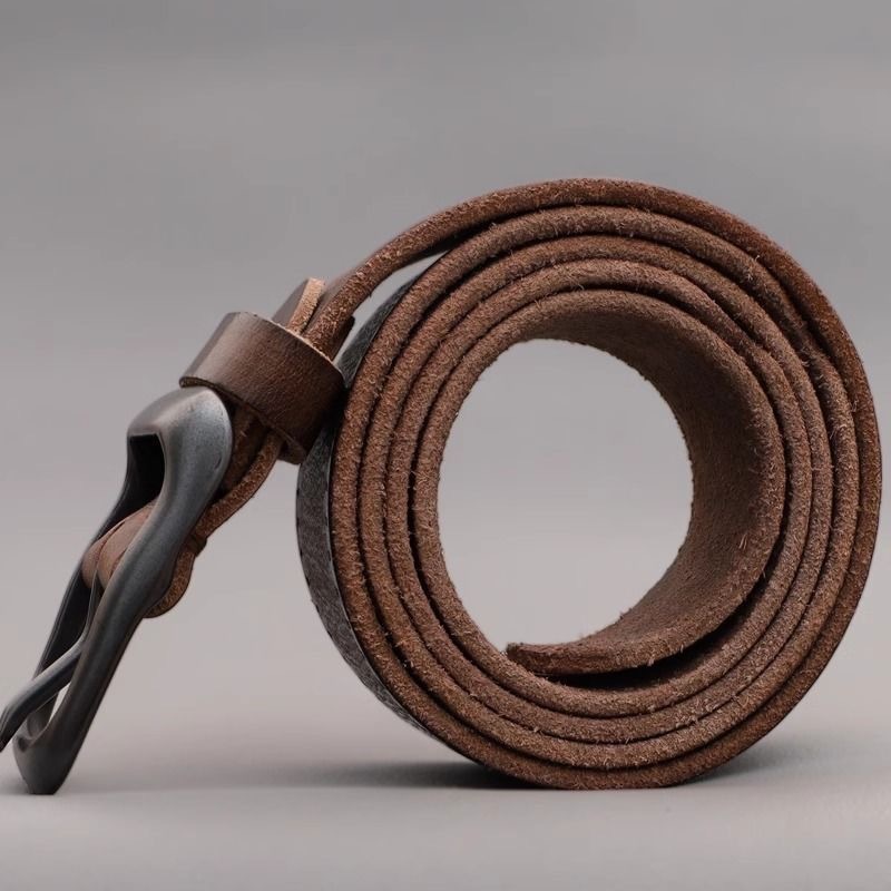 Cinturón de Cuero de Grano Completo con Hebilla de Pasador | Clásico para Hombre | Múltiples Tallas - Imagen 4