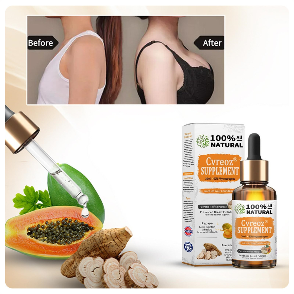 Suplemento de Pueraria Mirifica y Papaya | Aumento y Firmeza de Pecho Natural | Equilibrio Hormonal | 30 ml | TiendasFR - Imagen 3