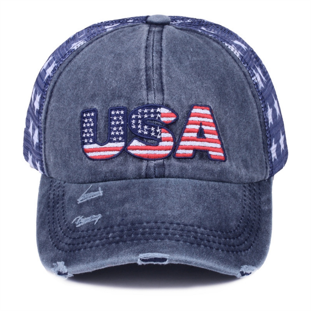 Gorra de Béisbol Vintage con Estampado de Estrellas y Bandera Americana - Imagen 7