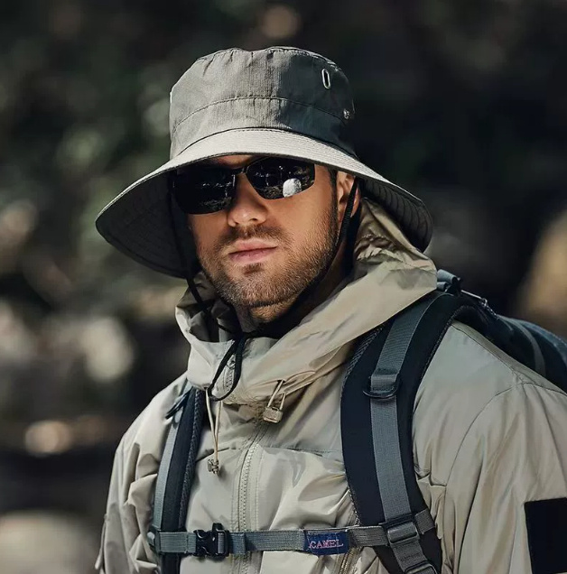 Sombrero Tipo Cubo Ajustable para Hombre | Bucket Hat Verde Militar Primavera-Verano - Imagen 9