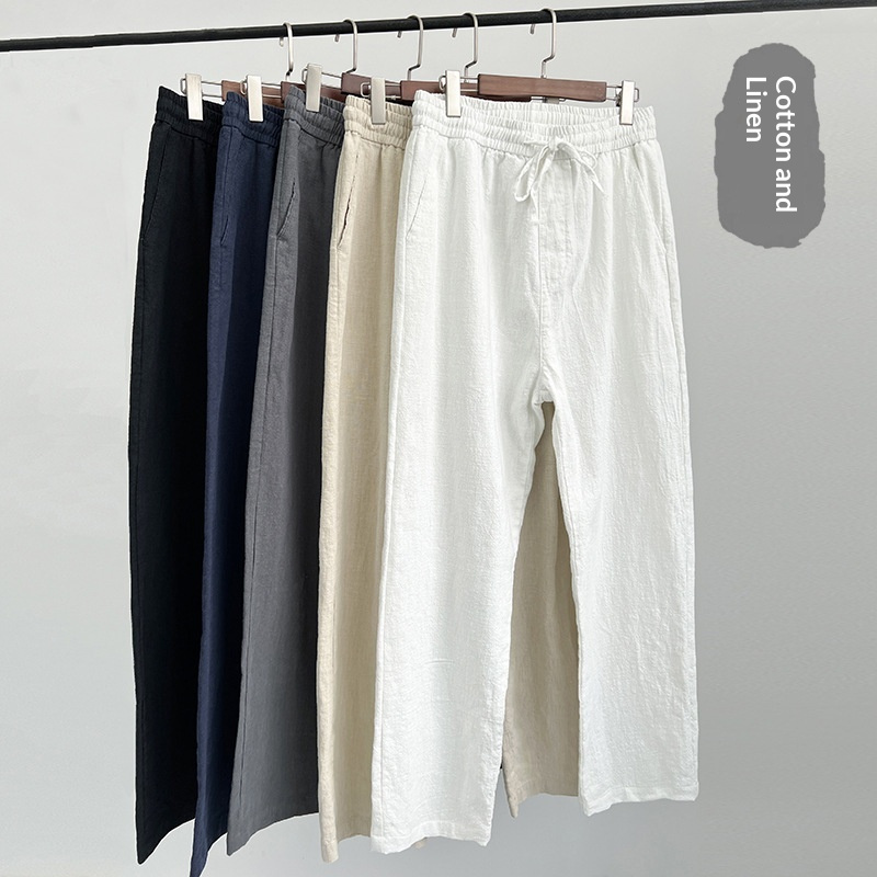Pantalones Casuales de Algodón y Lino para Hombre | Corte Recto Holgado y Ligero - Imagen 5