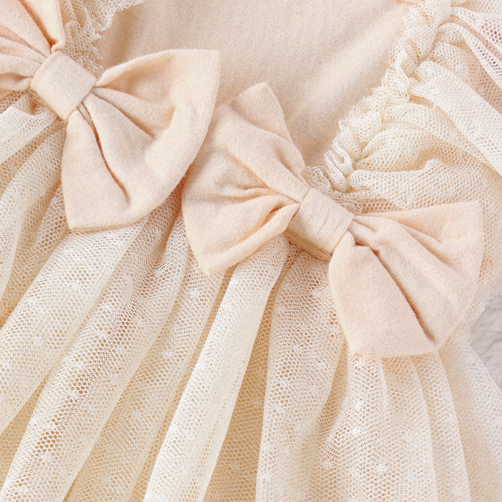 Mono de Princesa con Falda de Red para Bebé Niña | Albaricoque | Tallas 0-18M | Body con Volante para Fotos y Eventos | TiendasFR - Imagen 7