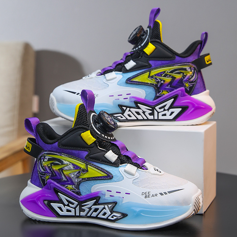 Zapatillas de Baloncesto Spin Dunk para Niño | Negras | Malla Transpirable | Tallas 30-40 | Deportivas para Correr | TiendasFR - Imagen 2