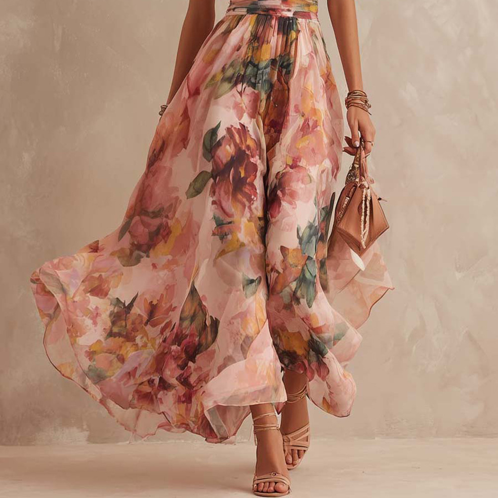 Vestido con Escote Bardot y Estampado para Mujer | Sin Mangas Elegante | Primavera-Verano 2026 - Imagen 5