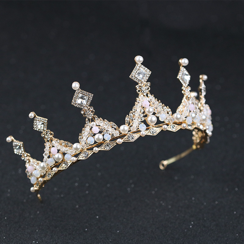 Corona Nupcial con Perlas y Diamantes | Aleación Dorada | Tiara de Novia | Accesorio Elegante | TiendasFR - Imagen 4