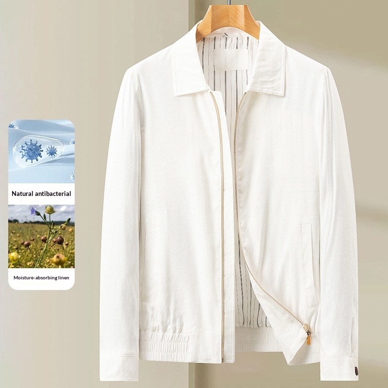 Chaqueta de Lino con Solapa para Hombre | Ligera y Elegante | Primavera-Verano 2026 - Imagen 7