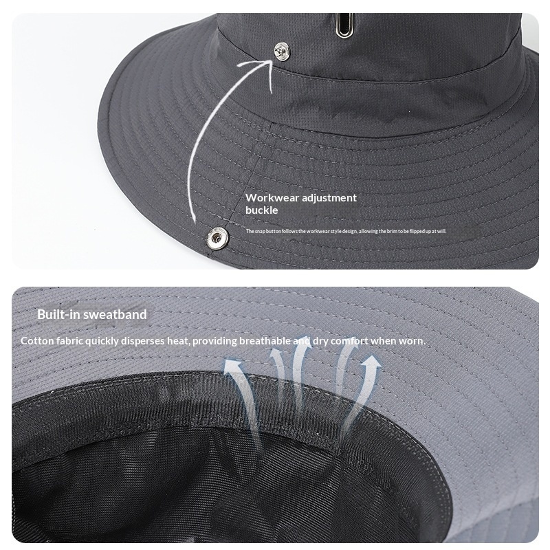 Sombrero Tipo Cubo Ajustable para Hombre | Bucket Hat Verde Militar Primavera-Verano - Imagen 6