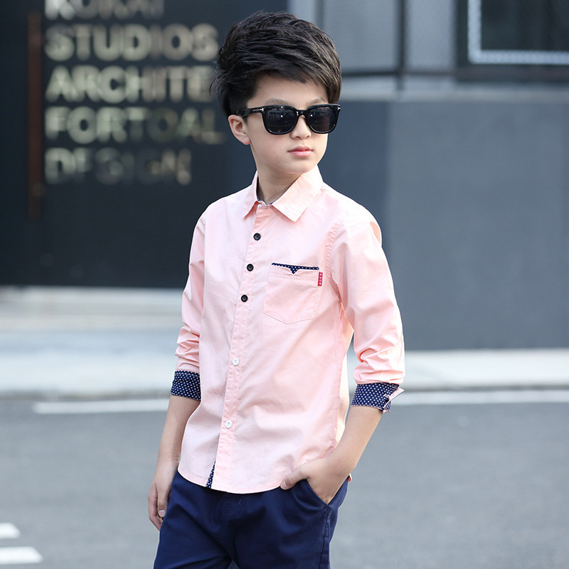 Camisa de Lunares para Niño | Azul | Tallas 120-170 cm | Ropa de Primavera y Otoño | Estilo Moderno | TiendasFR - Imagen 4