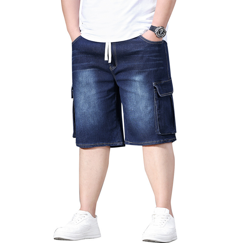 Shorts Vaqueros Cargo con Cordón Elástico para Hombre | Estilo Funcional y Moderno - Imagen 2